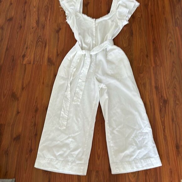Zara Pants - Zara White cotton jumpsuit wide leg size M